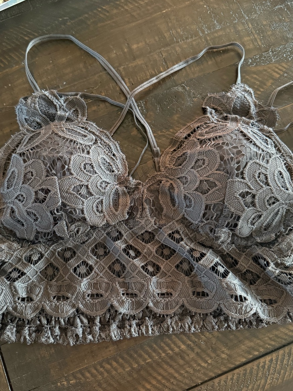 Lace Bralette in Gray— Women Intimates & Sleepwear